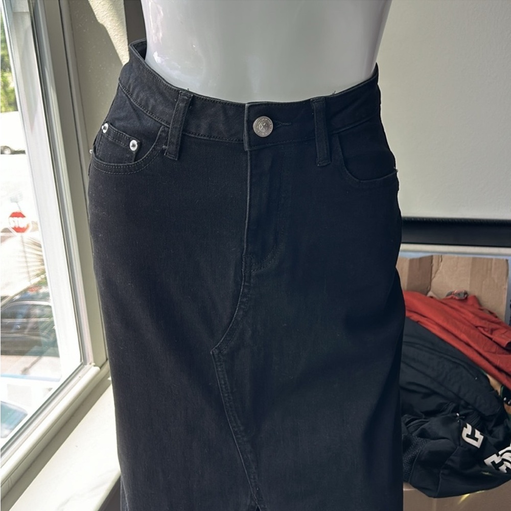 Black Denim Skirt